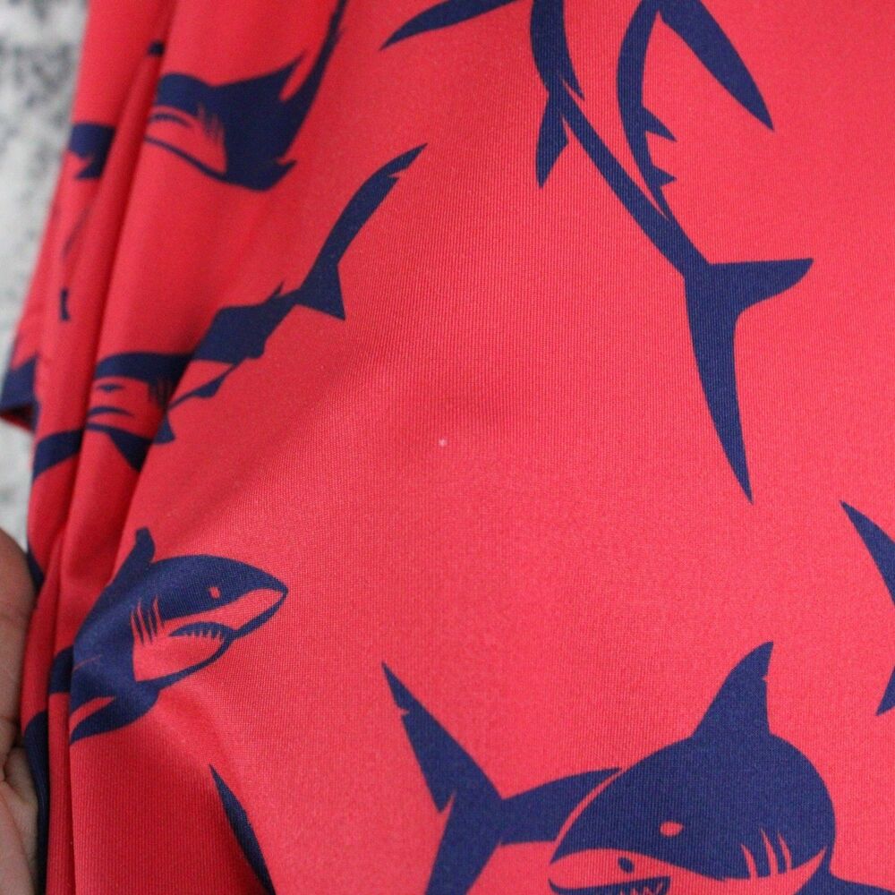 Waggle Polo Shirt Mens XL Red Shark Print Stretch Performance Golf - Picture 9 of 12